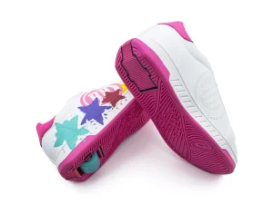 Breezy Rollers Sneakers Wit/Roze Star - 2180373